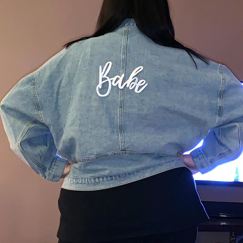 Dolman sleeve jean jacket